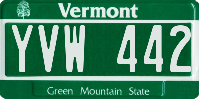 VT license plate YVW442