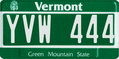 VT license plate YVW444