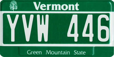 VT license plate YVW446