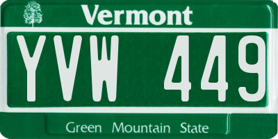 VT license plate YVW449