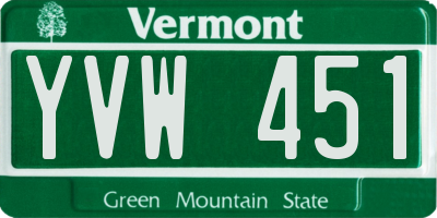VT license plate YVW451