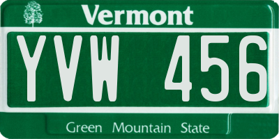 VT license plate YVW456