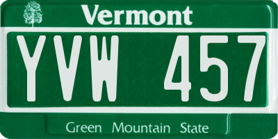VT license plate YVW457