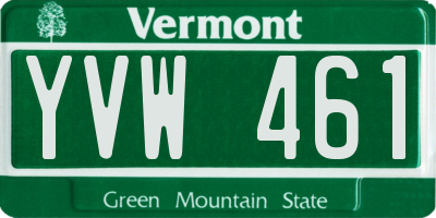 VT license plate YVW461