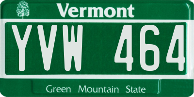 VT license plate YVW464