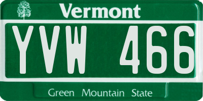 VT license plate YVW466