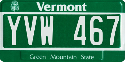 VT license plate YVW467
