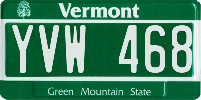 VT license plate YVW468