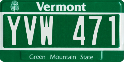 VT license plate YVW471