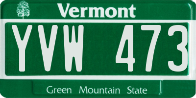 VT license plate YVW473