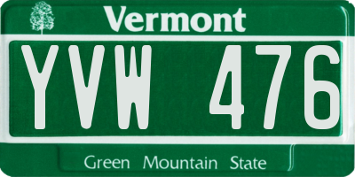 VT license plate YVW476
