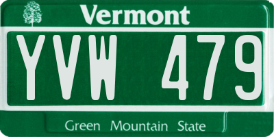 VT license plate YVW479
