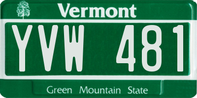 VT license plate YVW481