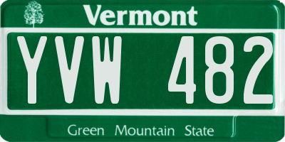VT license plate YVW482