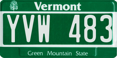 VT license plate YVW483