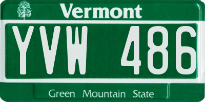 VT license plate YVW486