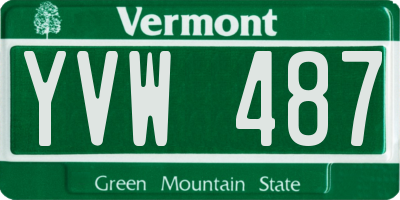VT license plate YVW487