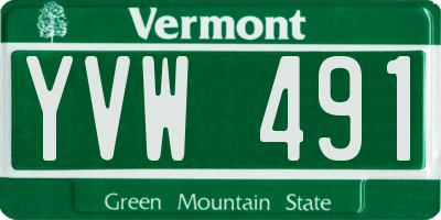 VT license plate YVW491