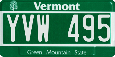 VT license plate YVW495