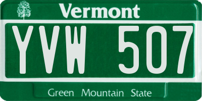 VT license plate YVW507