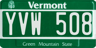 VT license plate YVW508