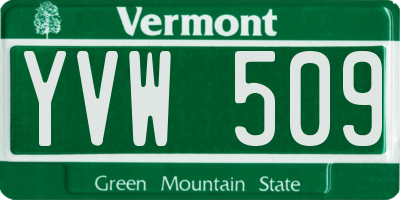 VT license plate YVW509