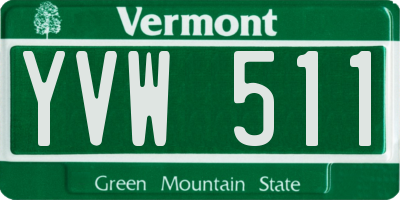 VT license plate YVW511