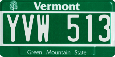 VT license plate YVW513