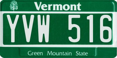 VT license plate YVW516