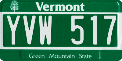 VT license plate YVW517
