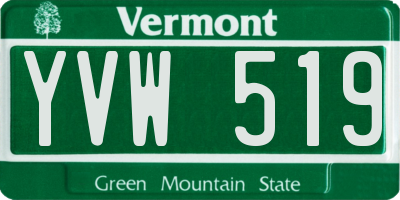 VT license plate YVW519