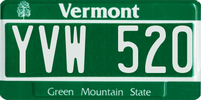 VT license plate YVW520