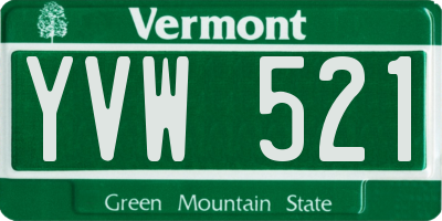 VT license plate YVW521