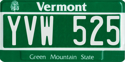 VT license plate YVW525