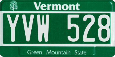 VT license plate YVW528