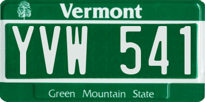 VT license plate YVW541