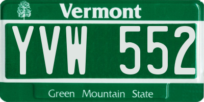 VT license plate YVW552