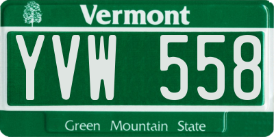 VT license plate YVW558