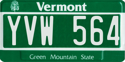 VT license plate YVW564