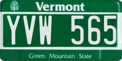 VT license plate YVW565