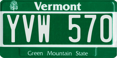 VT license plate YVW570