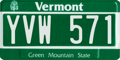 VT license plate YVW571