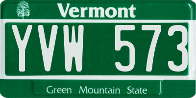 VT license plate YVW573