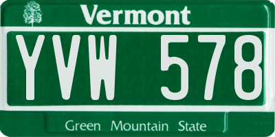 VT license plate YVW578