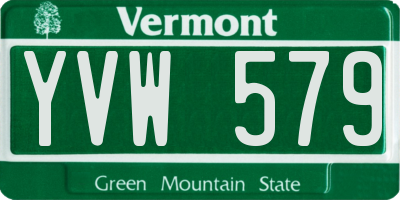 VT license plate YVW579