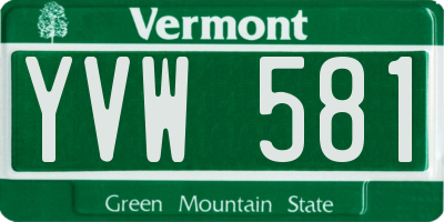 VT license plate YVW581