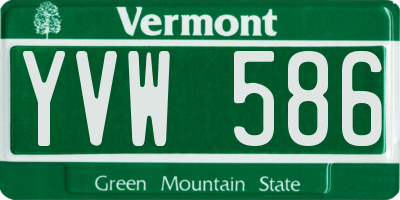 VT license plate YVW586