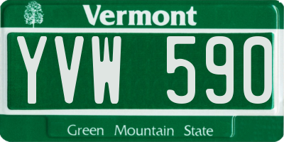 VT license plate YVW590