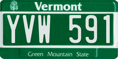 VT license plate YVW591