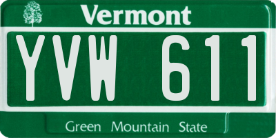 VT license plate YVW611